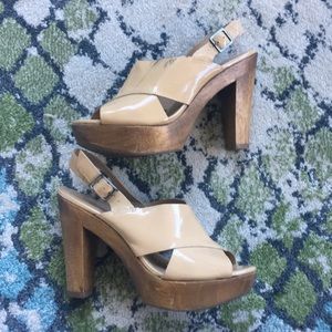 4 inch French nude heels